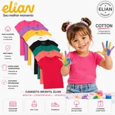 Blusa Infantil Baby Look Cotton Elian Roupa Infantil Menina Blusinha Infantil Menina Linda Roupa Menina