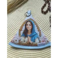 Porta terço de santinhos em tecido - produto artesanal