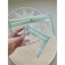 Mini necessaire organizadora e necessaire higiene dental transparente farmacinha remédios moedas cartão absorvente