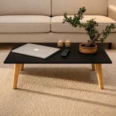 Mesa De Centro Retrô Retangular Moderna Sala 60x40cm MDP Decoração Compacta Madeira Minimalista