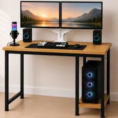 Mesa Industrial Escrivaninha Gamer Suporte CPU Escritório Home Office Funcional Compacta Multiuso