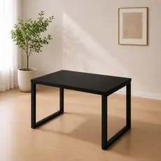 Mesinha De Centro Industrial Preta 60x40cm Mesa Retangular Sala De Estar Moderna Metalon MDP