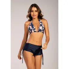 Biquíni Sunquini Cortinão Bionda Estampado e Liso Sem Bojo Feminino Verão Praia Conjunto Calor Shortinho