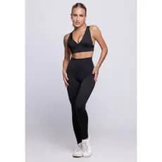 Conjunto Fitness Calça Legging Suplex Cós Alto + Top com Bojo Roupa de Academia Feminina