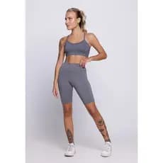 Conjunto Fitness Top Nadador Alça Fina E Bermuda Ciclista Academia Treino