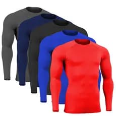 Kit 5 Blusas Térmicas JSM Poliéster Manga Longa Proteção UV Masculina
