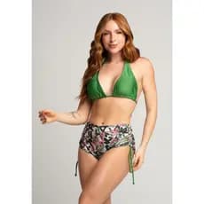 Bíquini Sunkini Short Piscina com Ajustes nas Laterais Amarrar Moda Praia