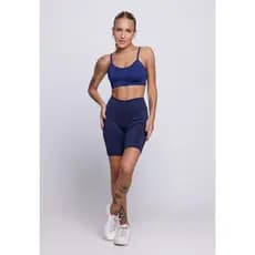 Conjunto Fitness Top Alça Fina e Bermudinha Suplex Cintura Alta Academia Treino