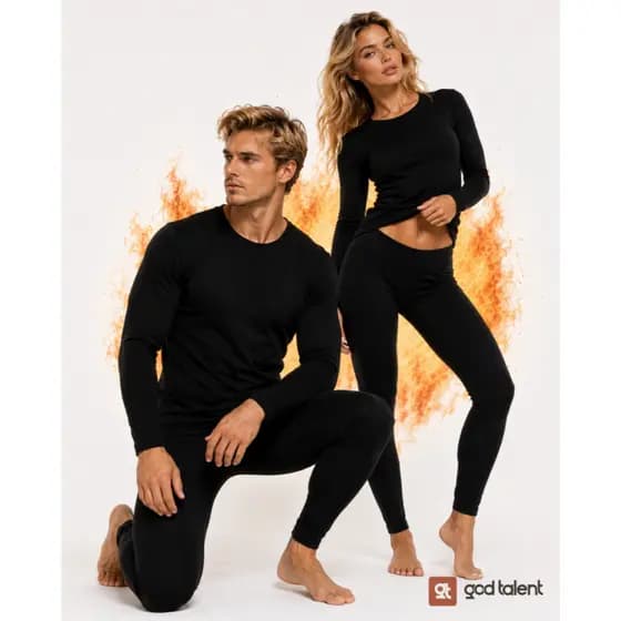 Conjunto Segunda Pele Térmica Frio Intenso Preto Masculino Feminino
