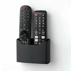 Suporte De Parede Porta 2 Controles Remoto Ar E Tv Home Preto