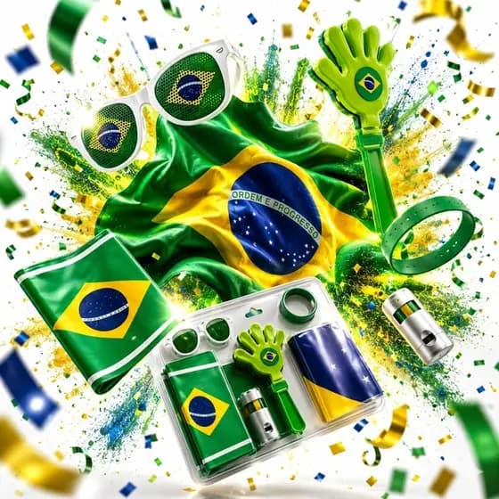 Kit 6 Itens Torcedor Brasil Copa Do Mundo 2026 Torcida Completo