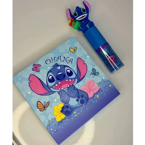 Paleta de Sombras Infantil Stitch Ohana – 9 Cores Gloss Labial