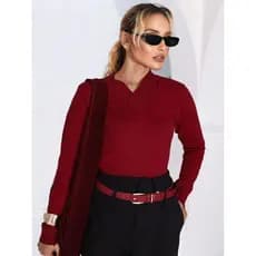 Blusa Lisa Trico Feminina com Elastano Outono/Inverno