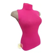 Blusa Garrafinha Canelada Moda Trico  Feminina Gola Alta Modelo 2-1 Estilo Blogueirinha