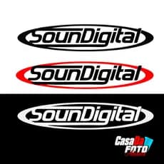 adesivo SounDigital para carro, paredão de som e decoração feito em vinil automotivo branco preto vermelho