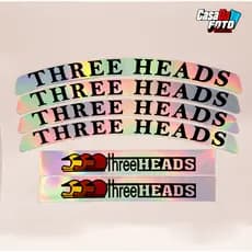 Kit Adesivos Three Heads Holográfico Rodas Aro Refletivo que muda de cor para moto bike decoração