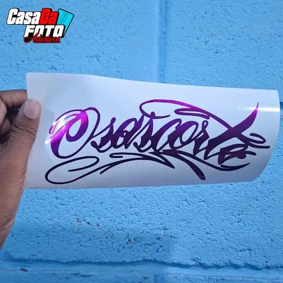 Adesivos Osascorte Roxo Metalico 20x8cm para moto bike viseira de capacete tanque paralama decoração