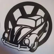 Adesivo Fusca Volkswagen Logo em vinil de Recorte para carro moto caminhão decorativo