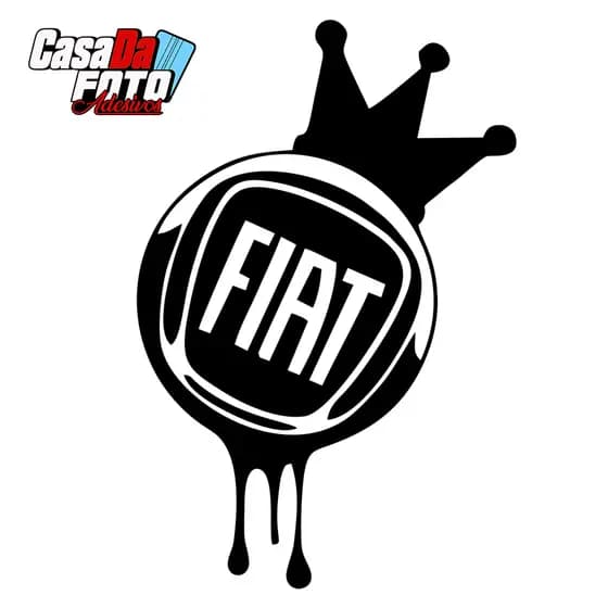 Adesivo Fiat logo coroa em Vinil de recorte para carro