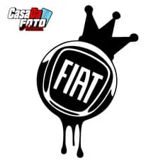 Adesivo Fiat logo coroa em Vinil de recorte para carro