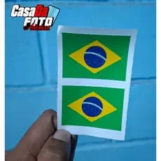 Kit 2 Adesivos Bandeira do Brasil Vinil Laminados 5x3,5cm cada para carro, moto, bike e decoração