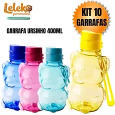 Kit 10 Garrafinha Infantil Ursinho 400ml – Escola, Passeio e Lembrancinha