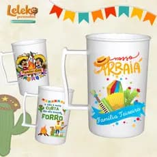 KIT lembrancinha Festa Junina 20 Canecas Personalizadas  de Acrílico 400ml - do seu jeito