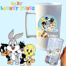 Kit 10 Caneca Personalizada  Acrílica 400ML LOONEY TUNES - fazemos seu tema - Lembrancinha - Festa