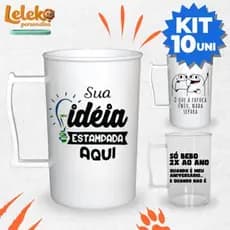 KIT 10 Canecas Personalizadas de Acrílico 400ml - do seu jeito