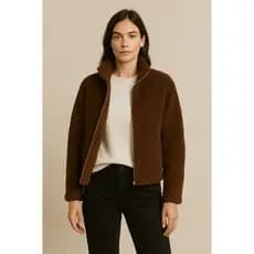 Blusa de Frio Carneirinho Gola Alta Casaco Teddy Feminino Pelucia Sem Capuz