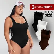 Body Feminino Plus Size Body Modelador Feminino Baby Tee Bory Bore Body Preto Body Marrom Bore 3 Tipos