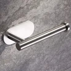 Porta Papel Higiênico em Aço Inox Suporte Resistente Ferrugem e Instalação Sem Furar Parede Banheiro