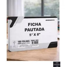 Ficha Pautada 4x6 5x8 6x9 100 Folhas Branca Cartão Fichario Estudo Anotaçoes Resumos