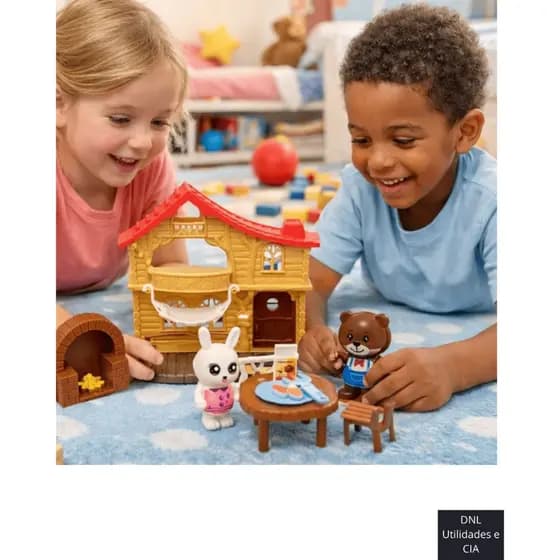Casinha de Animais com Acessórios – 22 Peças com Acessórios Brinquedo Infantil Menina Menino