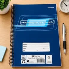 Livro de Movimento de Caixa Pequeno 142mm x 205mm com Capa Flexível e Papel Offset