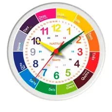 Relógio De Parede Infantil Educativo Analógico Colorido Didático