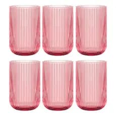 Conjunto com 6 Unidades de Copo Grande Canelado Versalhes de Vidro 460ml