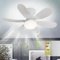 Lâmpada Led 60W 52cm Ventilador De Teto Silencioso Luminária Com Controle Remoto Luz Bivolt 110/220V