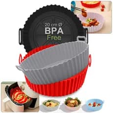 Forma De Silicone Reutilizável Protetor Para Air Fryer Forno Microondas Forro Cesto Antiaderente