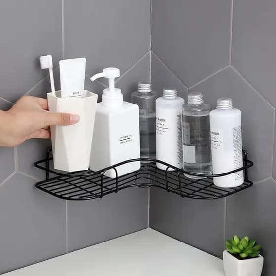 Prateleira Para Banheiro Sem Furar Parede Porta Shampoo De Canto Box Cozinha Organizador