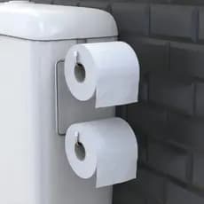 Suporte Porta Papel Higiênico Duplo Banheiro Para Caixa Acoplada Cromado Para Dois Rolos Original