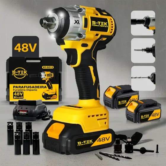 Chave De Impacto Parafusadeira E Furadeira A Bateria Elétrica 48v 110v/220v Profissional Alto Torque