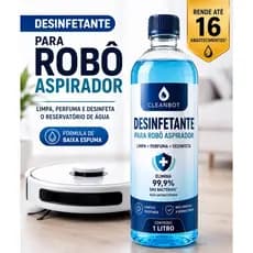 Desinfetante para Robô Aspirador 1 Litro | Auxilia na limpeza da bomba d'água | Zero Espuma | Perfuma e Higieniza o Piso