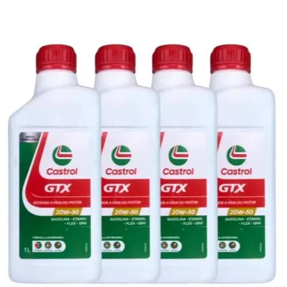 Kit de troca de óleo Castrol 20w50 Gtx Anti-borra 5 litros