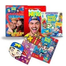 3 Livros de atividades Luccas Neto + Máscara, Álbum Os Aventureiros Infantil