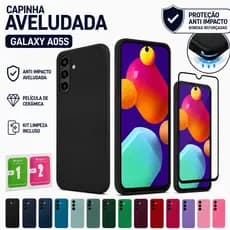 Capinha Capa Samsung Galaxy A05s Anti Impacto Aveludada + Película de Cerâmica