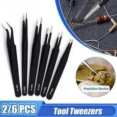 Kit 6 Pinças Aço inoxidável ferramenta manutenção celular pinça
