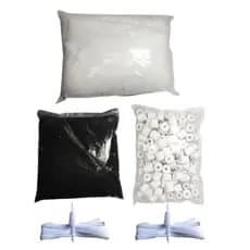 Kit Filtragem Perlon 1m + Carvão 500g + Midia 500ml Para Aquarios e Lagos