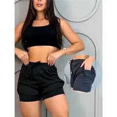 Bermuda Esportiva Compressão Short Duplo Fitness Para Treino Academia Corrida Caminhada