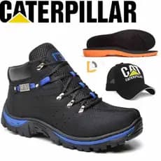 Bota Masculina Caterpillar Coturno Adventure + Boné  + Palmilha em gel